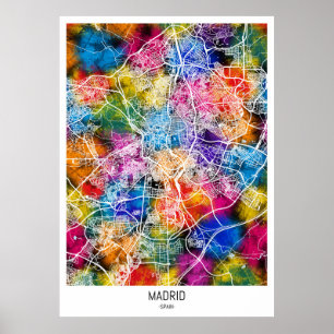 Póster Mapa de Madrid España