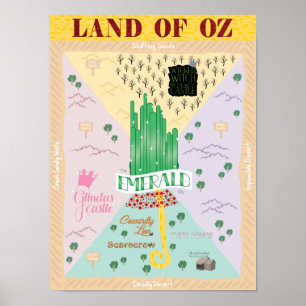 Póster Mapa de mago de Oz