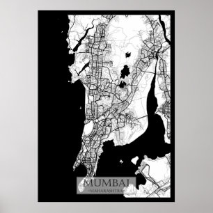 Póster Mapa de Maharashtra Mumbai