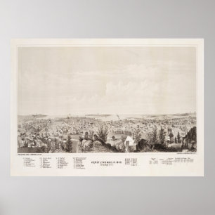 Póster Mapa de MAMÁES de linchamiento de vintage (1849)