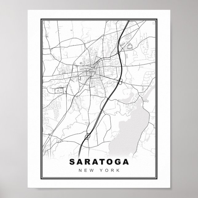 Póster Mapa de manantiales de Saratoga (Frente)