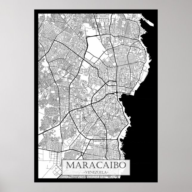 Póster Mapa de Maracaibo Venezuela (Frente)