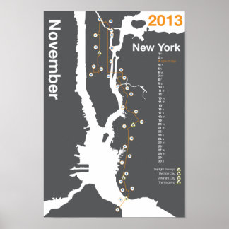 Póster Mapa de maratón de la ciudad de Nueva York