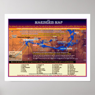 Póster Mapa de Mars Marineris