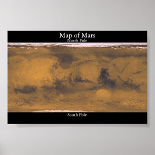 Póster Mapa de Marte