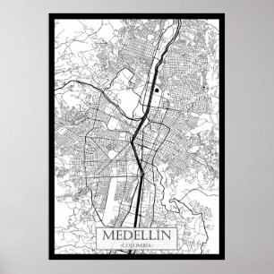 Póster Mapa de Medellín Colombia