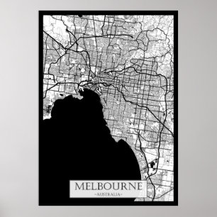 Póster Mapa de Melbourne Australia