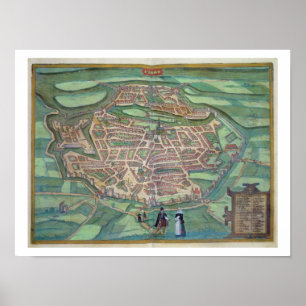 Póster Mapa de Metz, de "Civitates Orbis Terrarum" por GE