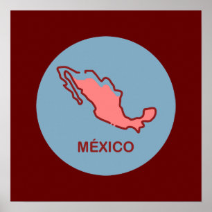 Póster Mapa de México