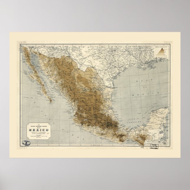 Póster Mapa de México (1911) (Frente)