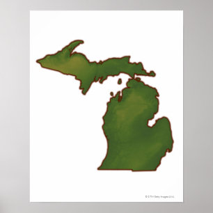 Póster Mapa de Michigan 4