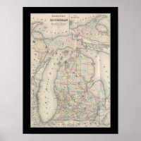 Mapa de Michigan Vintage