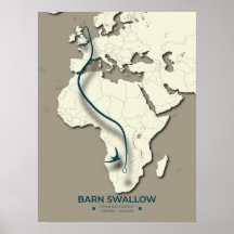Mapa de migración de barbecho de barn - Vintage Mi
