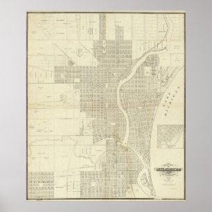 Póster Mapa de Milwaukee