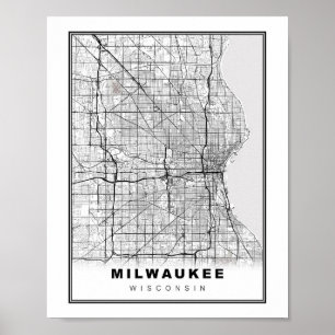 Póster Mapa de Milwaukee
