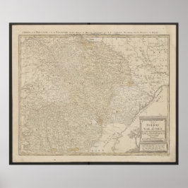 Póster Mapa de Moldavia y Valaquia de 1785