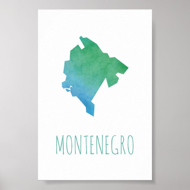 Póster Mapa de Montenegro (Frente)