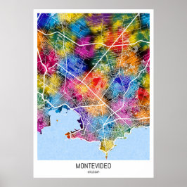 Póster Mapa de Montevideo Uruguay