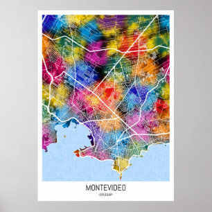 Póster Mapa de Montevideo Uruguay