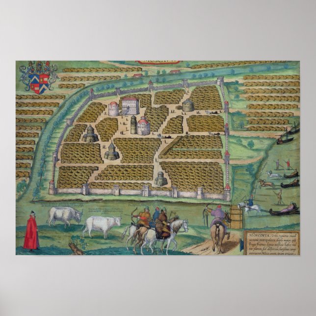 Póster Mapa de Moscú (Frente)