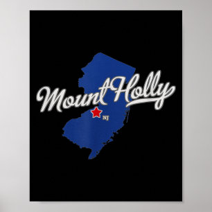 Póster Mapa de Mount Holly Nueva Jersey NJ