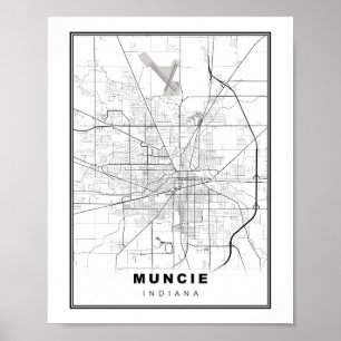 Póster Mapa de Muncie