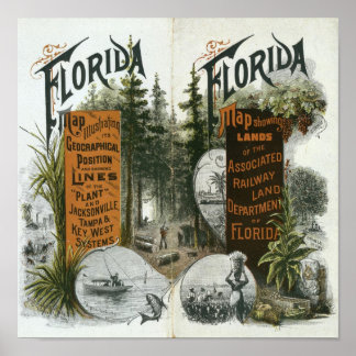 Póster Mapa de municipio de Florida