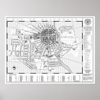 Póster Mapa De Muro De La Ciudad Del Rangal