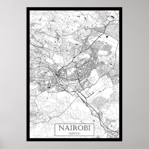 Póster Mapa de Nairobi Kenia
