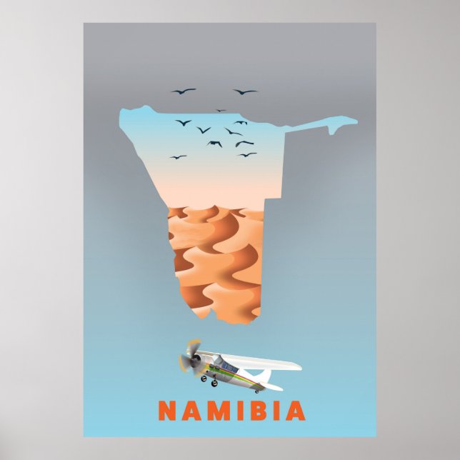 Póster Mapa de Namibia (Frente)