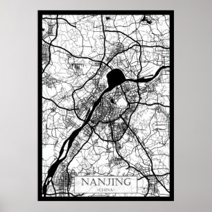 Póster Mapa de Nanjing China
