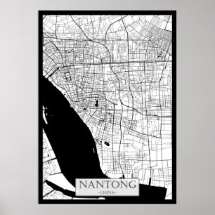 Póster Mapa de Nantong China