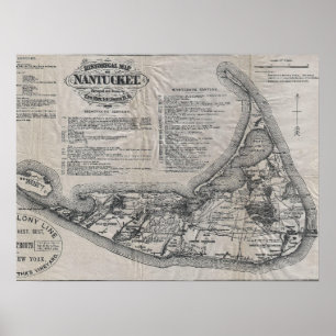 Póster Mapa de Nantucket de época