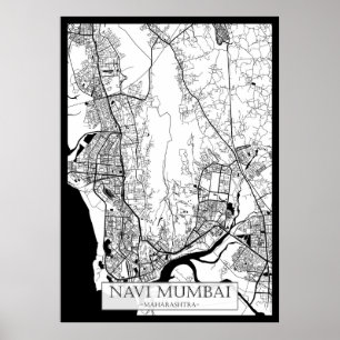 Póster Mapa de Navi Mumbai Maharashtra