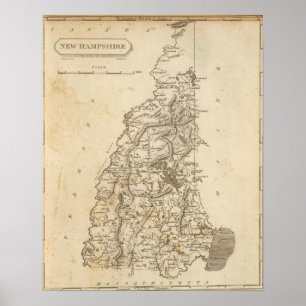Póster Mapa de New Hampshire por Arrowsmith