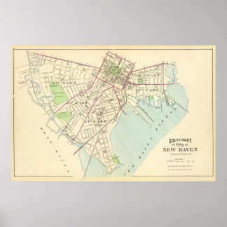 Póster Mapa de New Haven