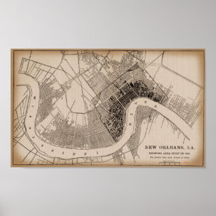 Póster Mapa de New Orleans 1841