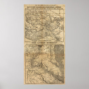 Póster Mapa de New Orleans y del país circundante