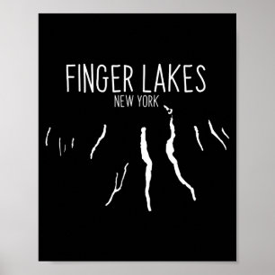 Póster Mapa de New York Finger Lakes Diseño _1