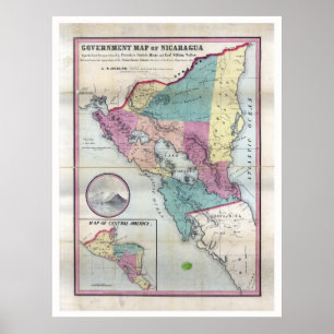 Póster Mapa de Nicaragua (1856)