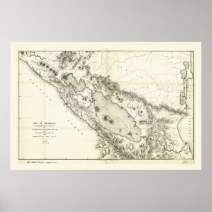 Póster Mapa de Nicaragua (1873)