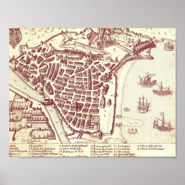 Póster Mapa de Niza Francia (Frente)