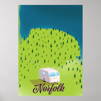 Póster Mapa de Norfolk Caravan