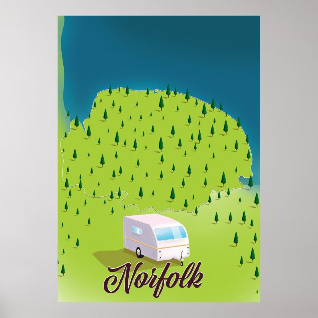 Póster Mapa de Norfolk Caravan (Frente)