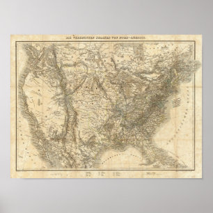 Póster Mapa de Norteamérica