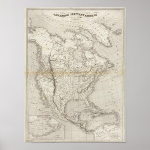 Póster Mapa de Norteamérica