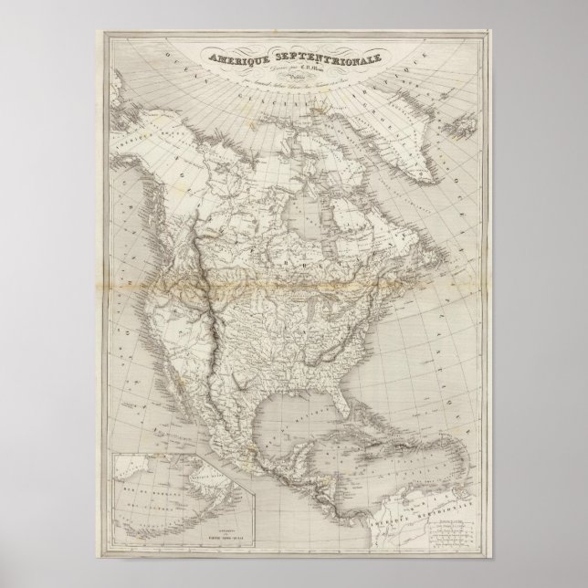 Póster Mapa de Norteamérica (Frente)