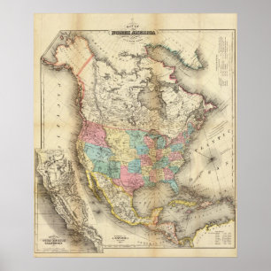 Póster Mapa de Norteamérica 2