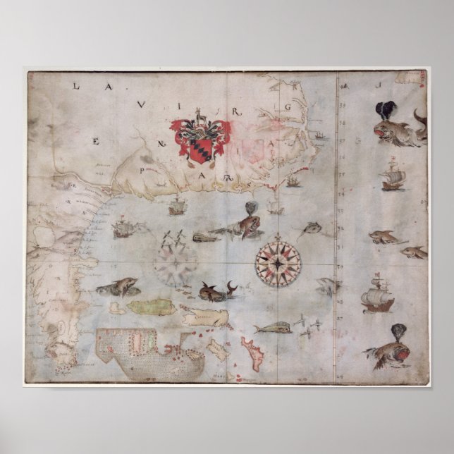 Póster Mapa de Norteamérica Oriental (Frente)