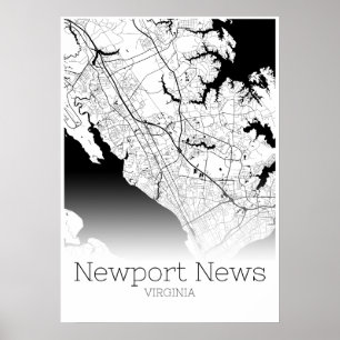 Póster Mapa de noticias de Newport - Virginia - Poster de